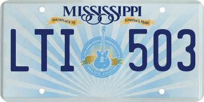 MS license plate LTI503