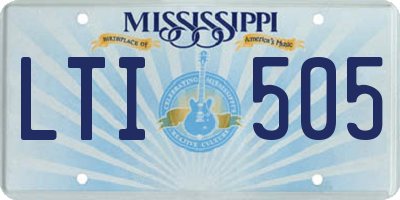 MS license plate LTI505