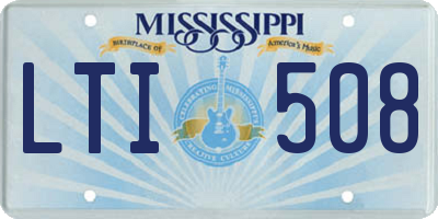 MS license plate LTI508