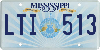 MS license plate LTI513