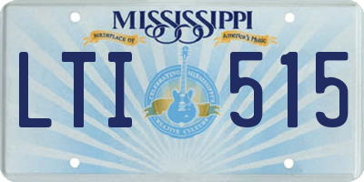 MS license plate LTI515