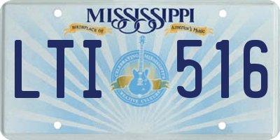 MS license plate LTI516