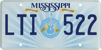 MS license plate LTI522