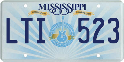 MS license plate LTI523