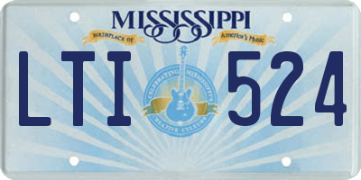 MS license plate LTI524
