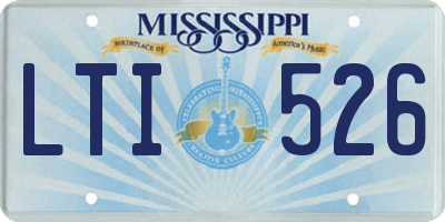 MS license plate LTI526