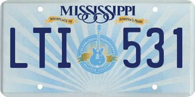 MS license plate LTI531