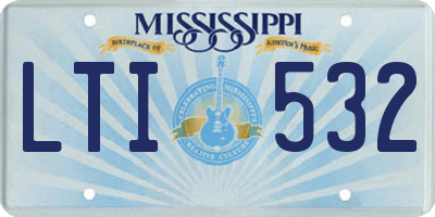 MS license plate LTI532
