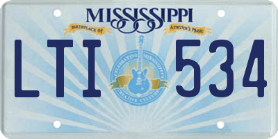 MS license plate LTI534
