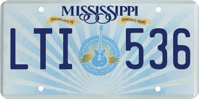 MS license plate LTI536
