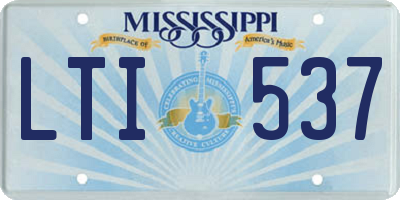 MS license plate LTI537