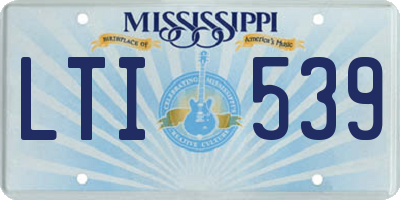 MS license plate LTI539