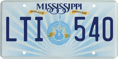 MS license plate LTI540
