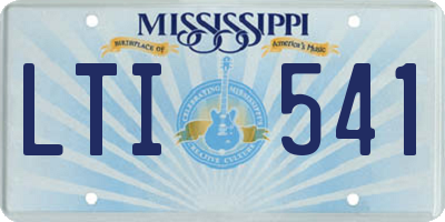 MS license plate LTI541