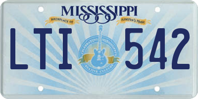 MS license plate LTI542