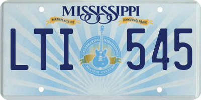 MS license plate LTI545