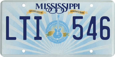 MS license plate LTI546