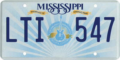 MS license plate LTI547
