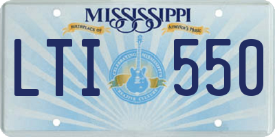 MS license plate LTI550