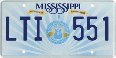 MS license plate LTI551