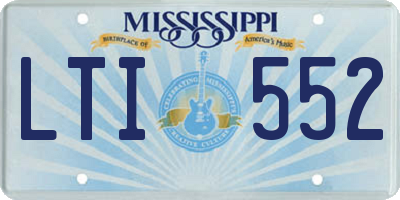 MS license plate LTI552
