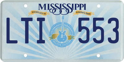 MS license plate LTI553