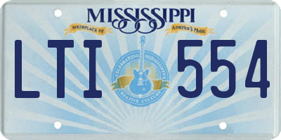 MS license plate LTI554