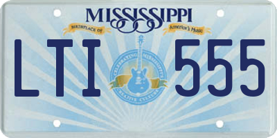MS license plate LTI555