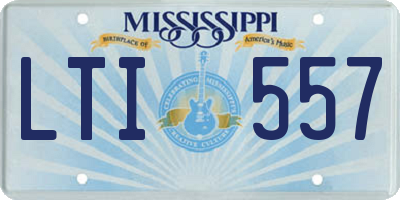 MS license plate LTI557