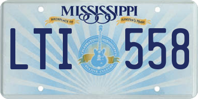 MS license plate LTI558