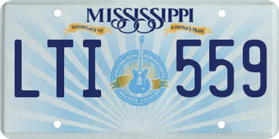 MS license plate LTI559
