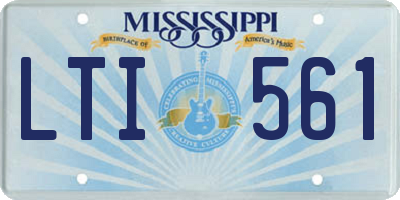 MS license plate LTI561