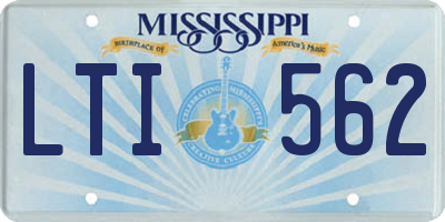 MS license plate LTI562