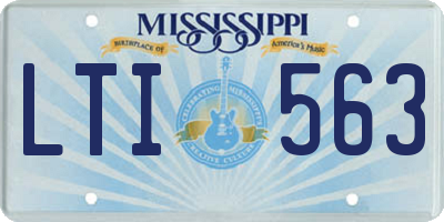 MS license plate LTI563