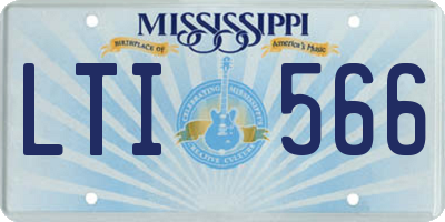 MS license plate LTI566