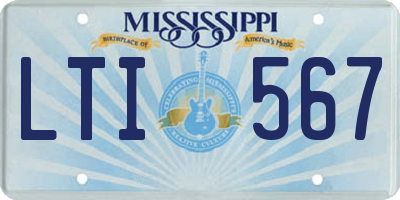 MS license plate LTI567