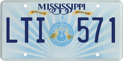 MS license plate LTI571