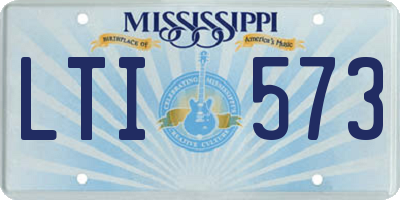 MS license plate LTI573