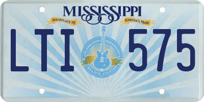 MS license plate LTI575