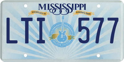 MS license plate LTI577