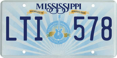 MS license plate LTI578