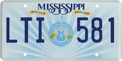 MS license plate LTI581