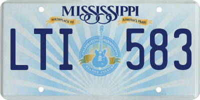 MS license plate LTI583