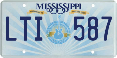 MS license plate LTI587