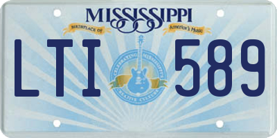 MS license plate LTI589