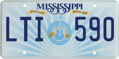 MS license plate LTI590