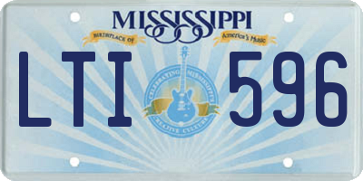 MS license plate LTI596