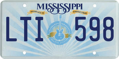 MS license plate LTI598
