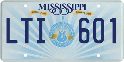 MS license plate LTI601