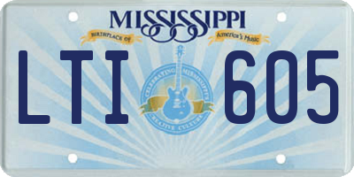 MS license plate LTI605